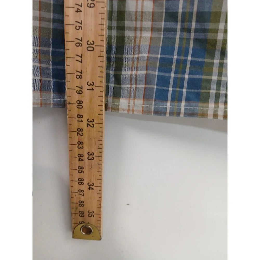The North Face Shirt Mens 2XL Blue Green Plaid‎ Short Sleeve Button Down Hiking